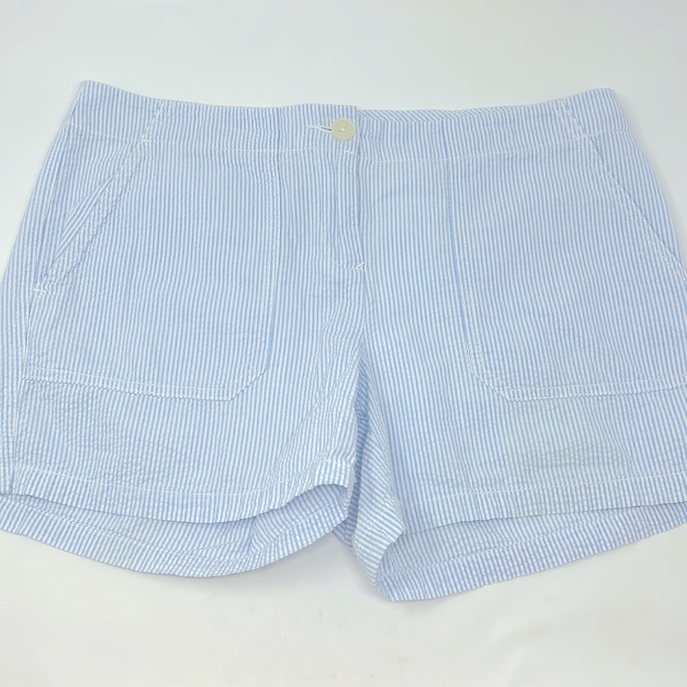 Tommy Hilfiger Blue & White Striped Seersucker Shorts Size 10